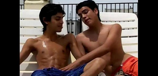  Teen Latin Boys Caught Making Out Pool Side